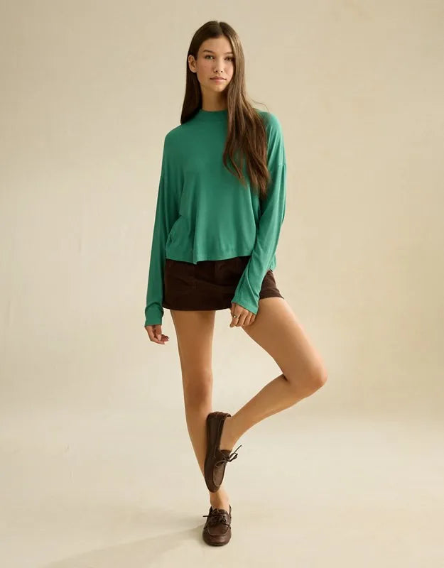 AE Soft & Sexy Ribbed Long-Sleeve T-Shirt