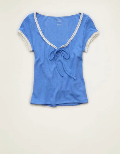 AE Keyhole Hey Baby Waffle Tee