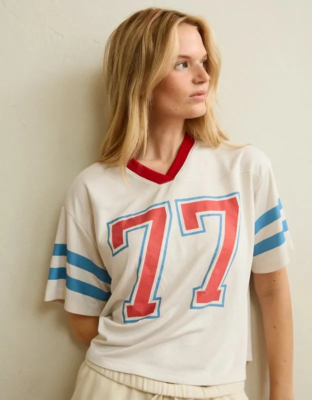 AE V-Neck Americana Graphic Mesh T-Shirt
