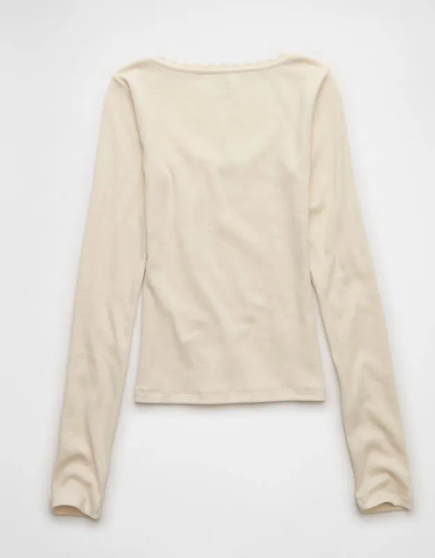 AE Lace-Trim Long Sleeve T-Shirt