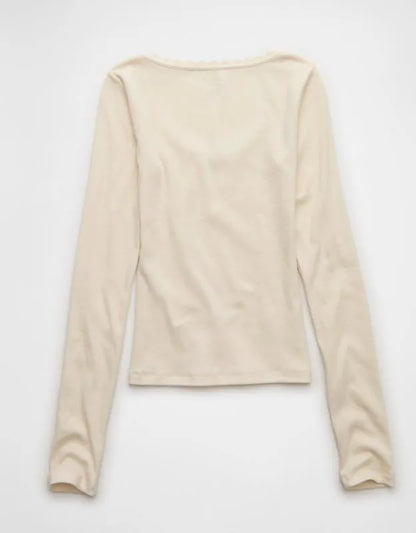 AE Lace-Trim Long Sleeve T-Shirt