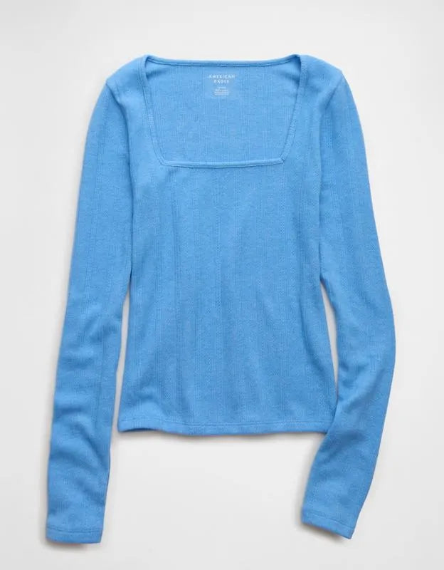 AE Long Sleeve Square Neck T-Shirt