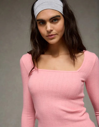 AE Long Sleeve Square Neck T-Shirt