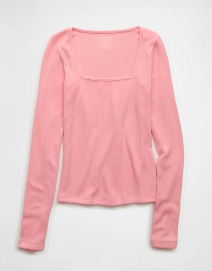 AE Long Sleeve Square Neck T-Shirt