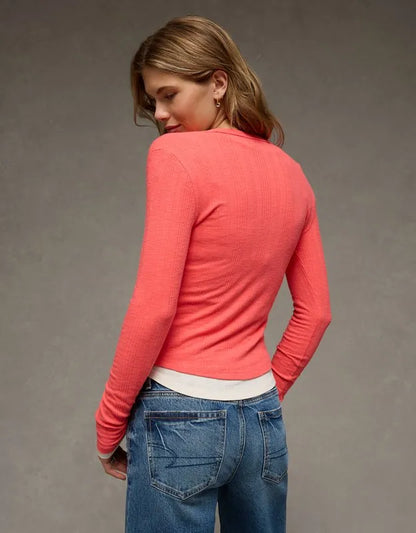 AE Long Sleeve Henley T-Shirt