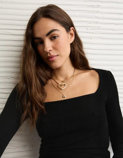 AE Long Sleeve Square Neck T-Shirt