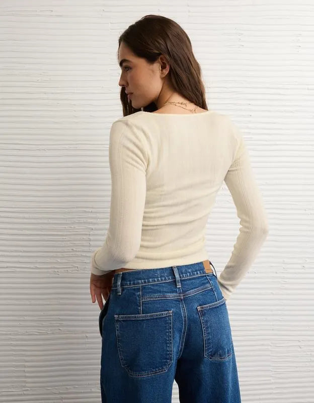 AE Long Sleeve Square Neck T-Shirt