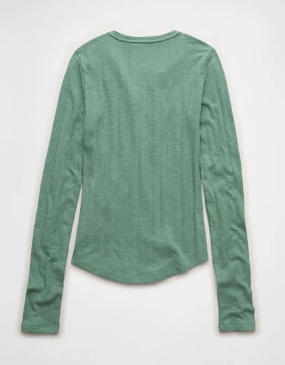AE Long-Sleeve Henley T-Shirt
