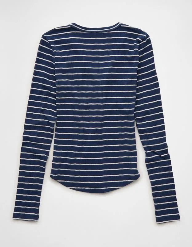 AE Long-Sleeve Henley T-Shirt
