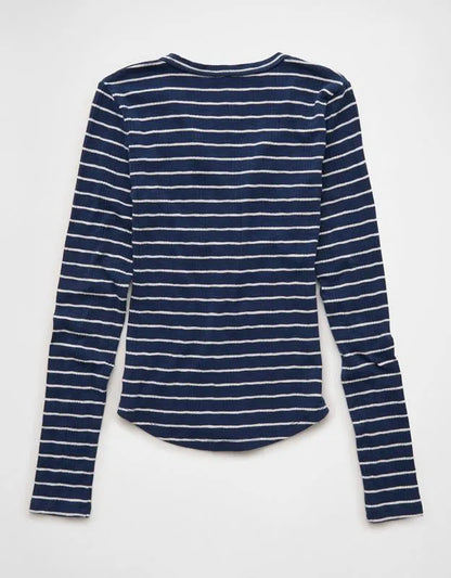 AE Long-Sleeve Henley T-Shirt