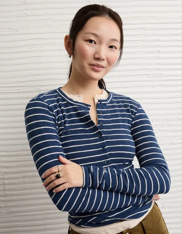 AE Long-Sleeve Henley T-Shirt