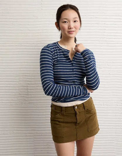 AE Long-Sleeve Henley T-Shirt