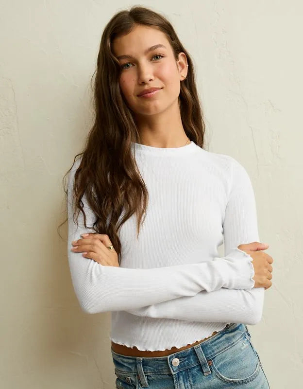 AE Soft & Sexy Waffle Long-Sleeve T-Shirt