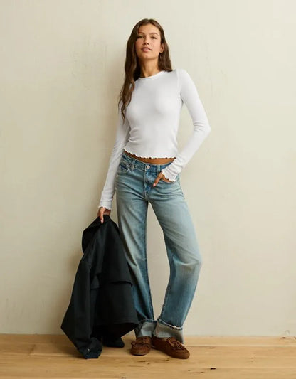 AE Soft & Sexy Waffle Long-Sleeve T-Shirt