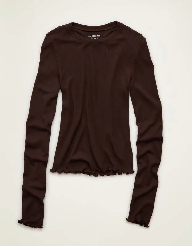AE Soft & Sexy Waffle Long-Sleeve T-Shirt