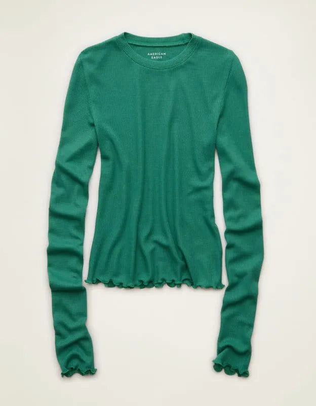 AE Soft & Sexy Waffle Long-Sleeve T-Shirt