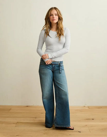 AE Soft & Sexy Waffle Long-Sleeve T-Shirt