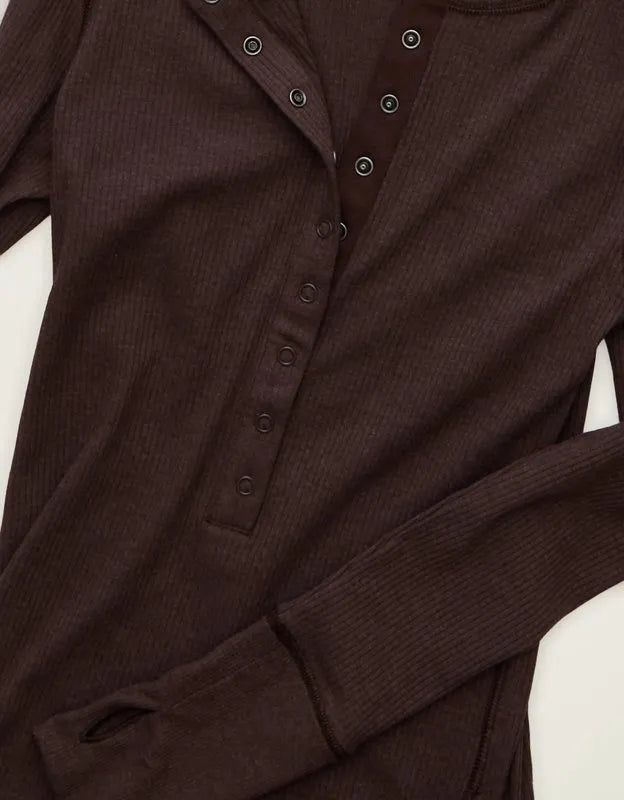 AE Long-Sleeve Henley T-Shirt