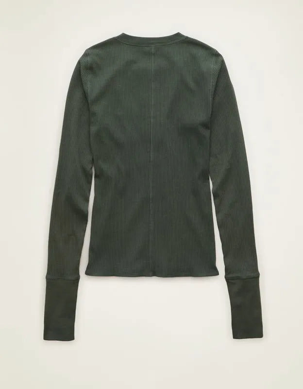 AE Long-Sleeve Henley T-Shirt