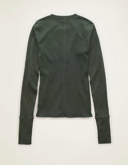 AE Long-Sleeve Henley T-Shirt