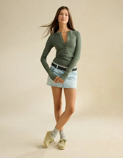 AE Long-Sleeve Henley T-Shirt