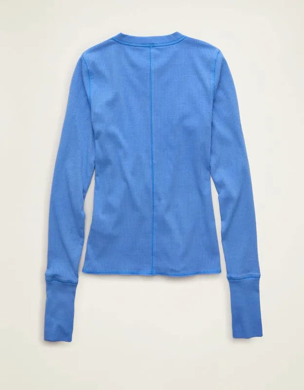 AE Long-Sleeve Henley T-Shirt