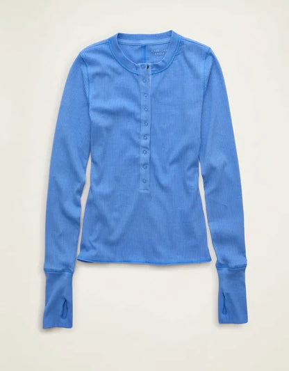 AE Long-Sleeve Henley T-Shirt
