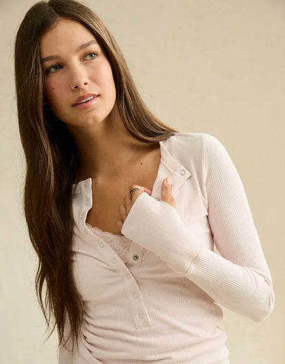 AE Long-Sleeve Henley T-Shirt