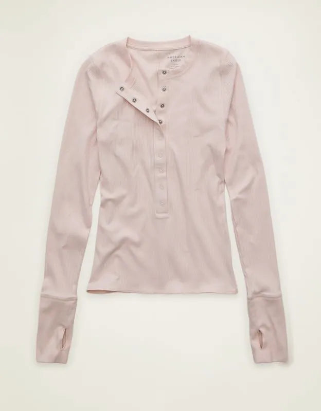 AE Long-Sleeve Henley T-Shirt