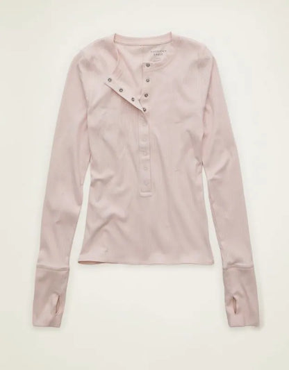 AE Long-Sleeve Henley T-Shirt