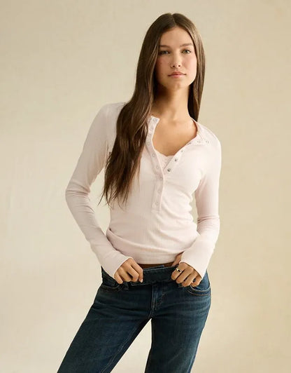 AE Long-Sleeve Henley T-Shirt