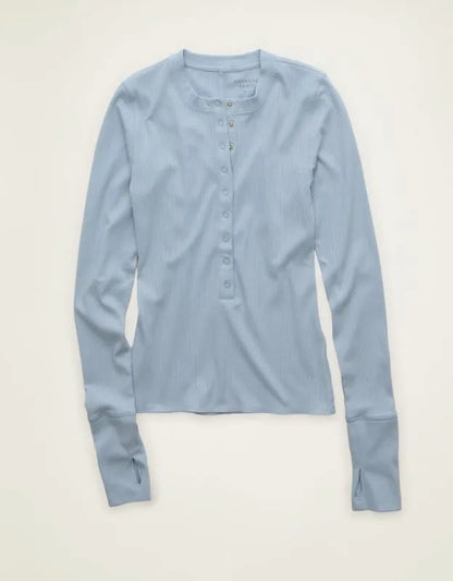AE Long-Sleeve Henley T-Shirt