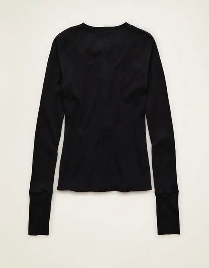 AE Long-Sleeve Henley T-Shirt