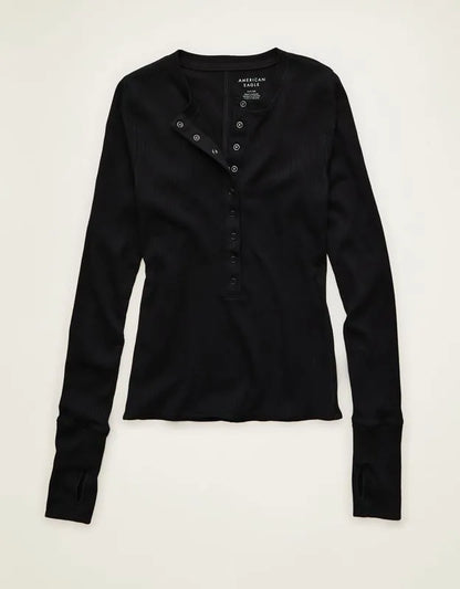 AE Long-Sleeve Henley T-Shirt