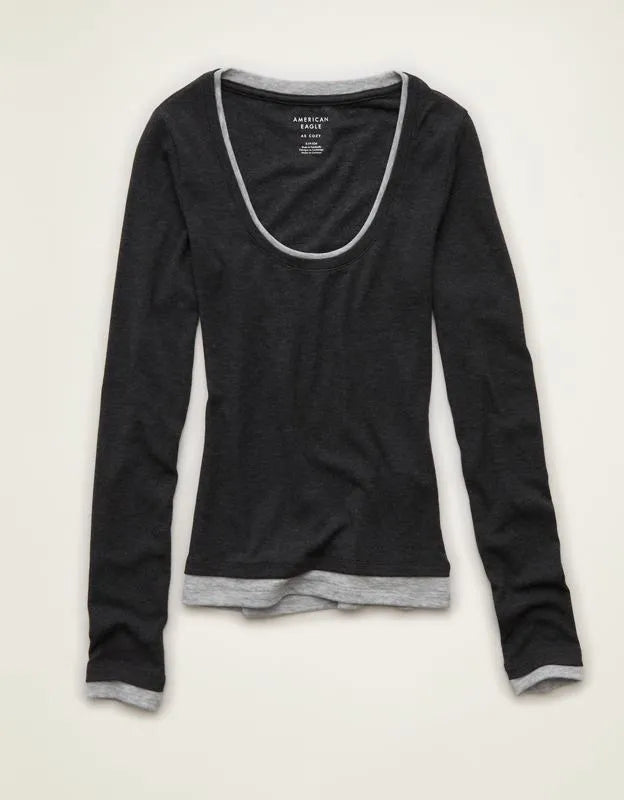 AE Twice As Nice Scoop Neck Cozy T-Shirt