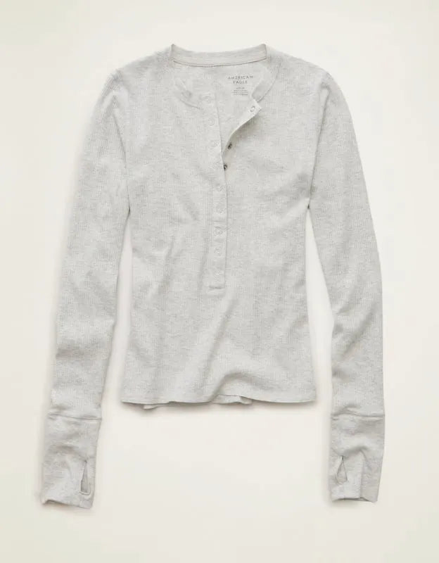 AE Long-Sleeve Henley T-Shirt