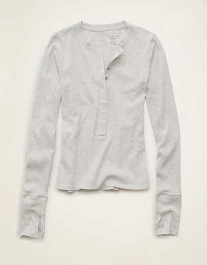 AE Long-Sleeve Henley T-Shirt
