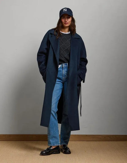 AE77 Premium Wool-Blend Wrap Coat