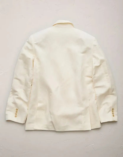 AE77 Premium Linen-Silk Blend Double-Breasted Blazer