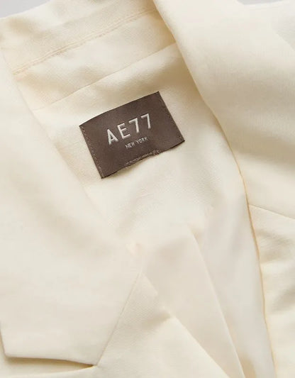AE77 Premium Linen-Silk Blend Double-Breasted Blazer