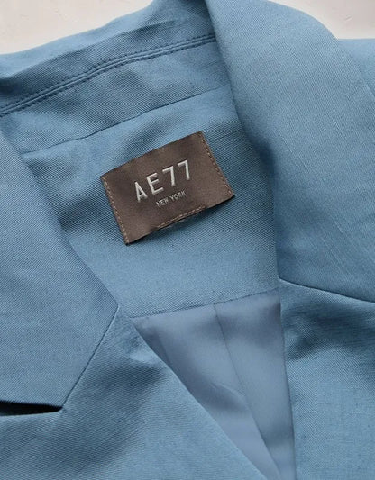 AE77 Premium Linen-Silk Blend Double-Breasted Blazer