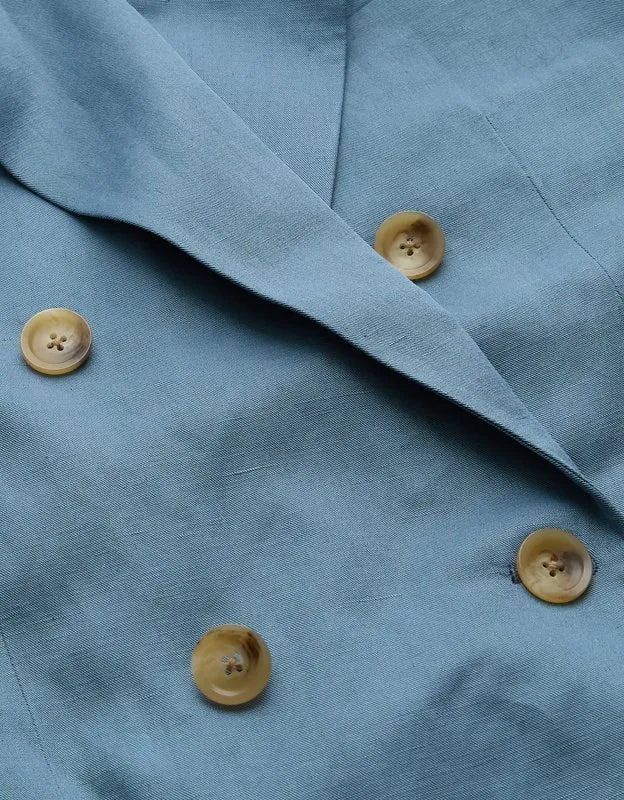 AE77 Premium Linen-Silk Blend Double-Breasted Blazer