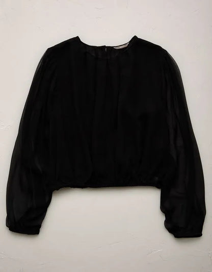 AE77 Premium Silk Bubble Blouse