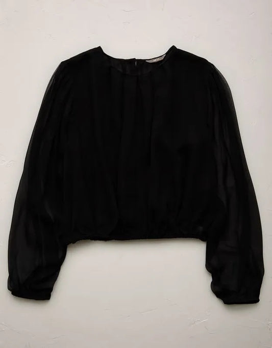 AE77 Premium Silk Bubble Blouse