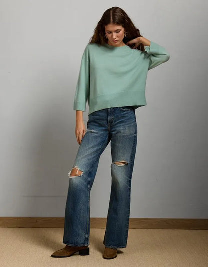 AE77 Premium Oversized Cashmere Sweater T-Shirt