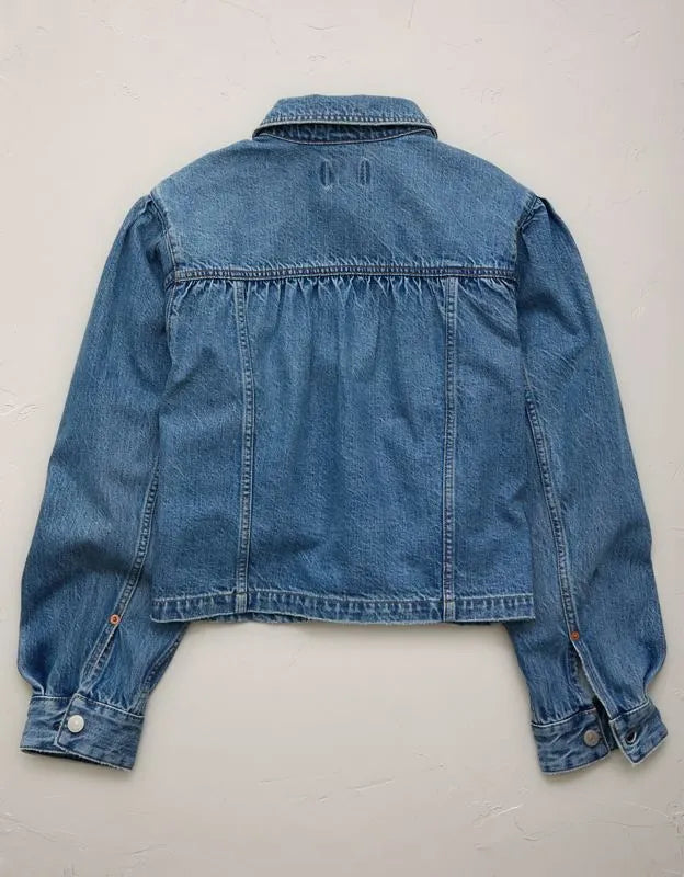 AE77 Premium Denim Cropped Jacket