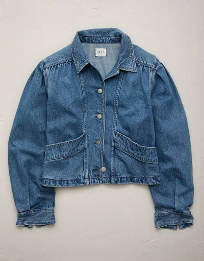 AE77 Premium Denim Cropped Jacket