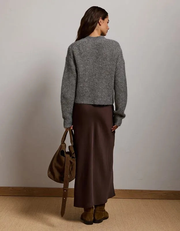 AE77 Shaker Stitch Cardigan Sweater