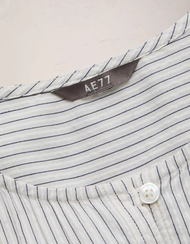 AE77 Balloon-Sleeve Button-Up Shirt