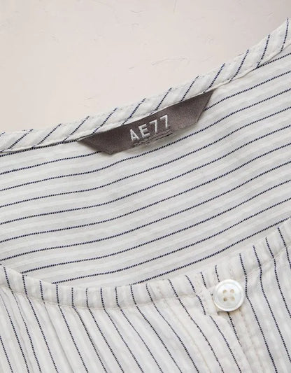 AE77 Balloon-Sleeve Button-Up Shirt